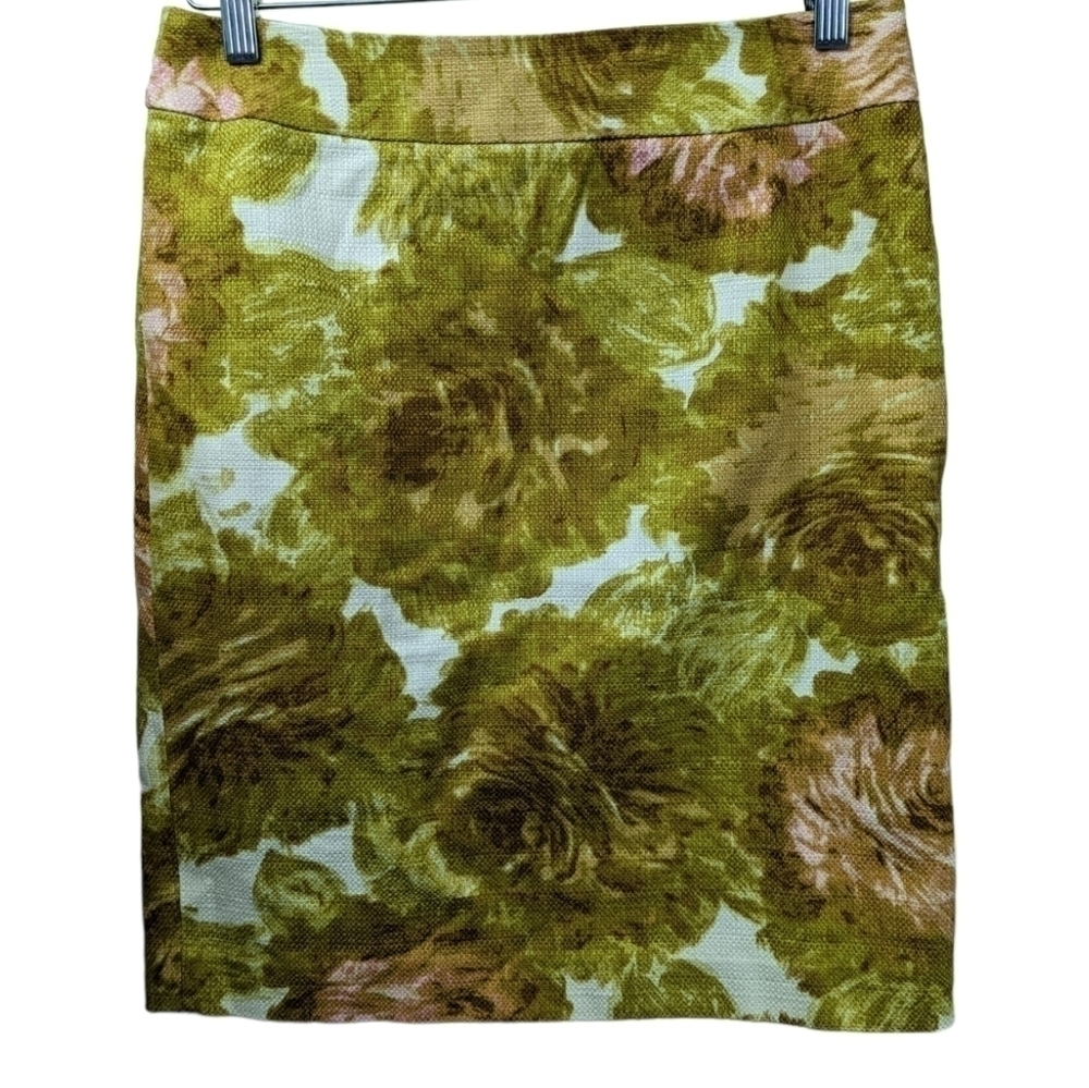 Talbot's Floral Cotton Pencil Skirt Sz 6P